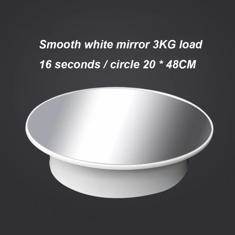 White seat mirror 20 см 360 градусов электрическая вращающаяся Платформа дисплей подставка для фотографии Максимальная нагрузка 1,5 кг видео съемки реквизит Поворотная батарея - Цвет: White seat mirror