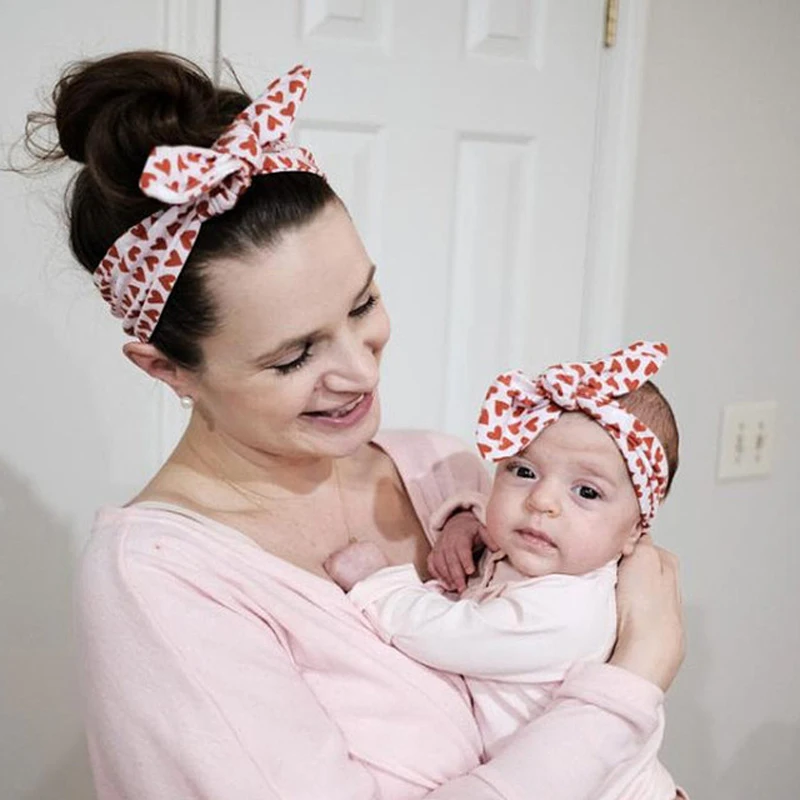 2PCS Mom And Child Headband Sets Printed Leopard Print Knotted Headband Polyester Cotton Soft Hair Accessories Gift hair bands hair accessories hair headband accessories baby headband set