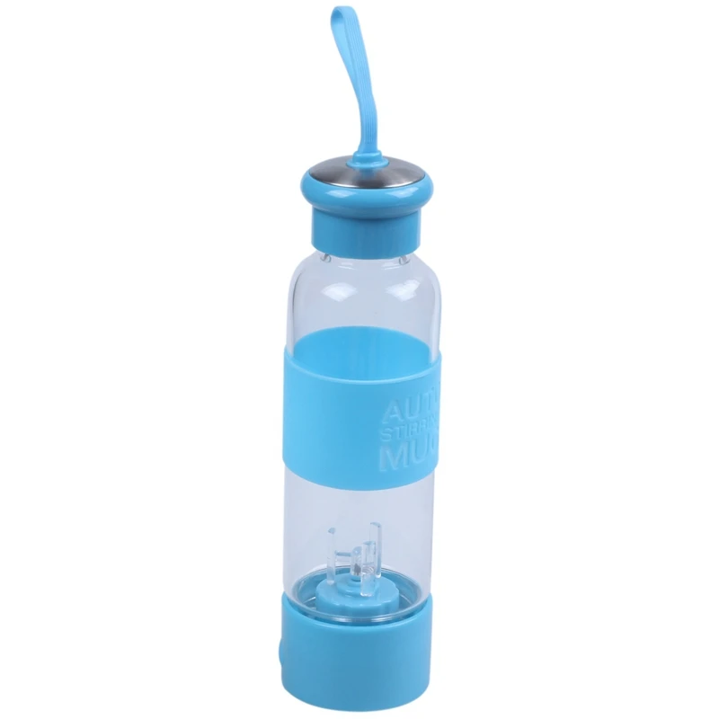 

450Ml Portable Electric For Blender Juicer Cup Fruit Mixer Machine Smoothie Maker Bottle For Blender Glass Water Bottle-Blue