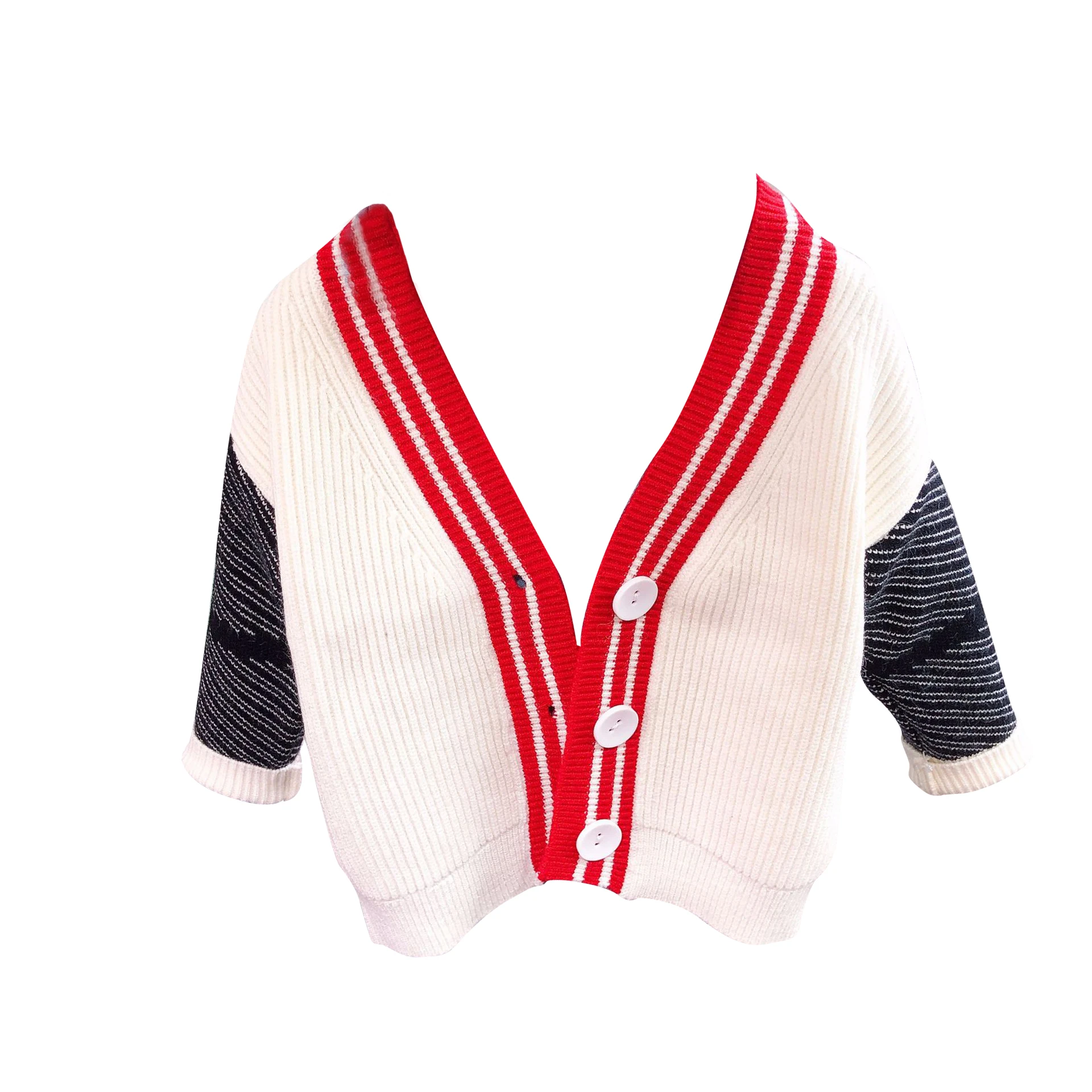 Красный boys sweater Autumn fashion striped cotton kids sweaters casual outdoor baby top clothes suit for 2~7yrs - Цвет: Красный