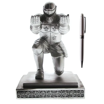 

New-Executive Medieval Knight Pen Holder Stand Gift Desktop Decoration Armor Soldier Statue Statue