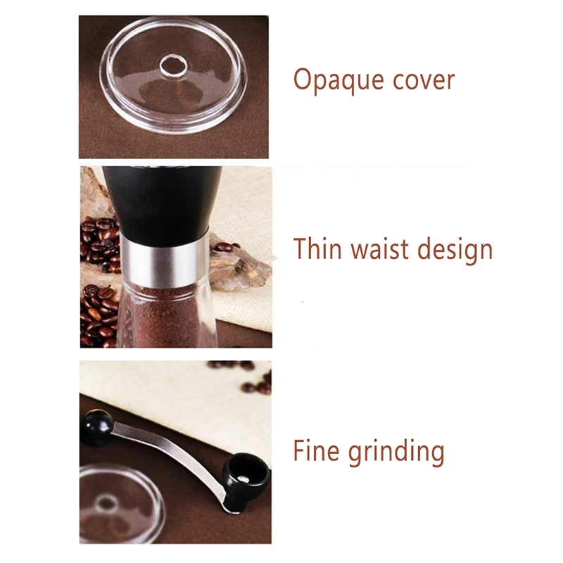 Detachable Manual Coffee Grinder Adjustable Coarseness Household Hand Crank Mill