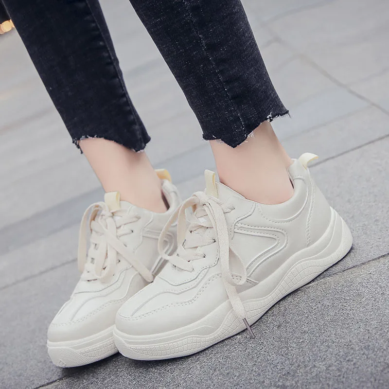 

Sneakers Female spring autumn 2019 New Ins Trend Wild Net Red And White Shoes 2019 Casual White Shoes