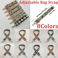Nylon/Cotton Bag Strap Woman Colored Strap for Crossbody Messenger Shoulder Bag Handles Adjustable Embroidered Belts Straps