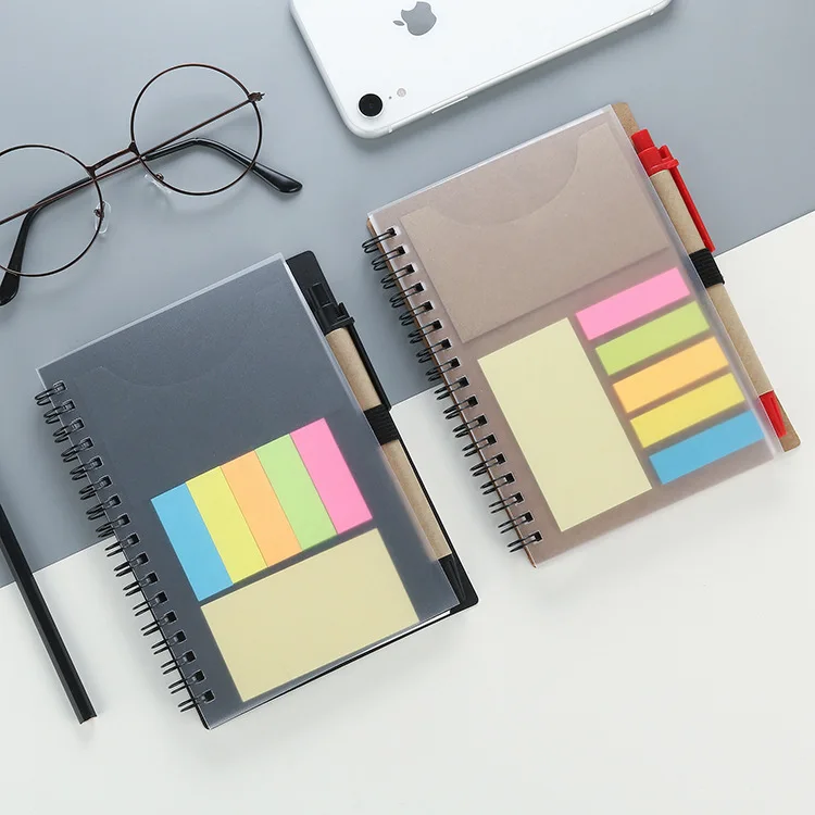 

PP Coil Creative Post-it Combination Notebook with Pen Advertising Business Kraft Paper Notebook