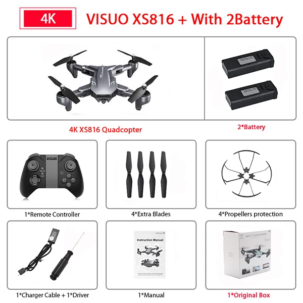 micro rc helicopter Visuo XS816 RC Drone with 50 Times Zoom WiFi FPV 4K /720P Dual Camera Optical Flow Quadcopter Foldable Selfie Dron VS SG106 E58 RC Helicopters cheap RC Helicopters