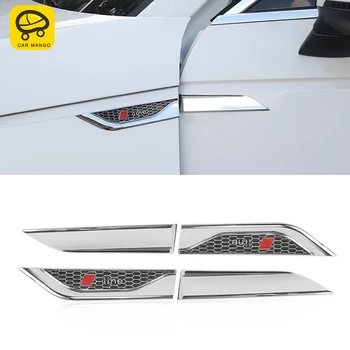 

CarManGo Car Accessories Side Badge Emblem 3D Sticker Trim Chrome Exterior Decoration for Audi A3 A4 A5 A6 Q2 Q3 Q5 Q7 Q8 S4 S5