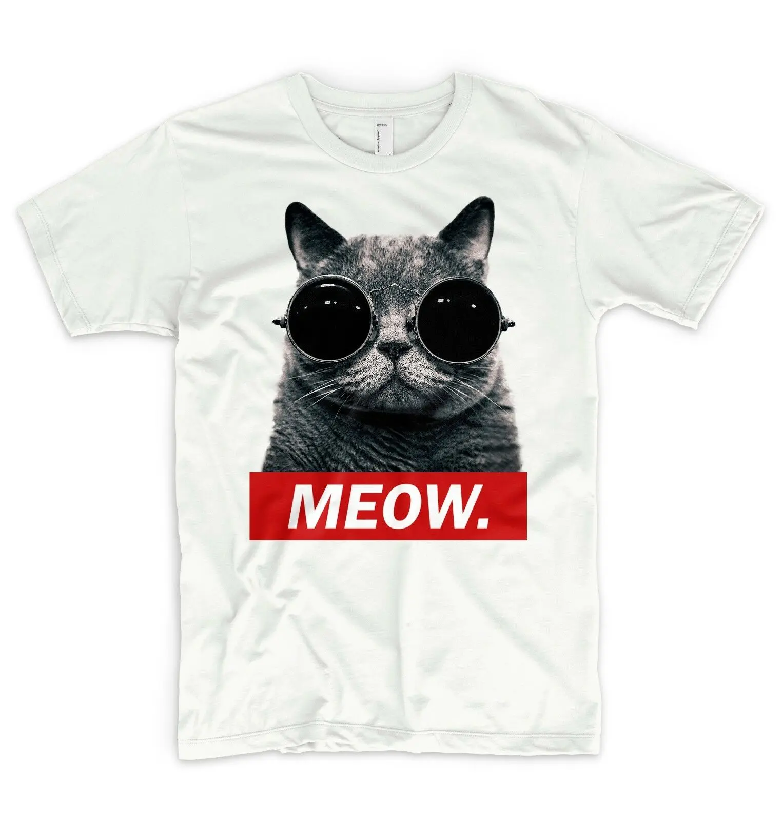 Cat T Shirt Kittens Yin Yang Ibiza Kitty Sunglasses Animals Are Friends Paws Male Hip Hop funny Tee Shirts cheap wholesale |