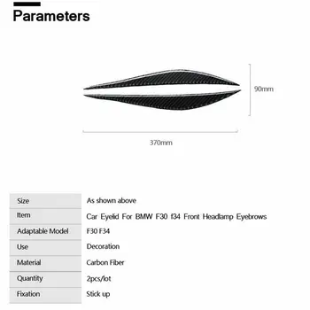 

Black Headlight Eyebrow Soft Accessory Parts Replacement 2pcs Carbon Fiber