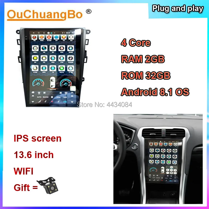 Ouchuangbo IPS 13 6 дюймовый автомобильный стерео GPS радио для Ford Mondeo JIECHI Fusion MK5 2013 2019 с WIFI 32