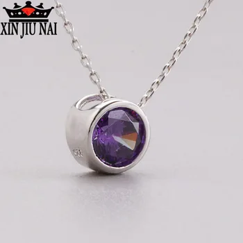 

2020 Hot Net Red arrives in s925 sterling silver fashion violet intoxicating luminous beaded amethyst necklace pendant