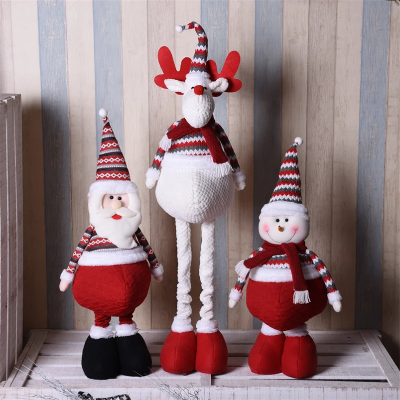 110 см выдвижной Санта-Клаус снеговик лося куклы Merry Christmas Новогодние рождественские украшения для подарков для дома