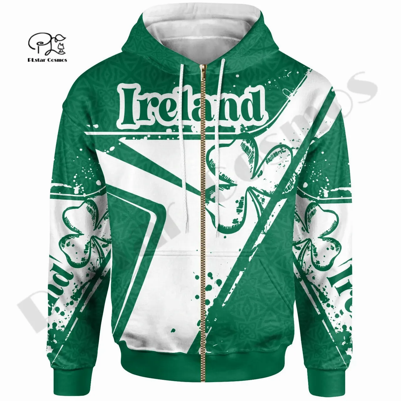 PLstar Cosmos 3DPrint Newest Ireland Celtic Shamrock Unique Men/Women Hrajuku Casual Streetwear Hoodies/Zip/Sweatshirt Style-1