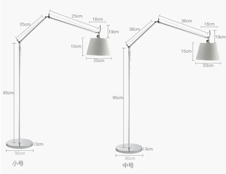 Скандинавский дизайнер, Artemide Tolomeo, макси-торшер, поворотный рычаг, регулируемая светодиодная стоящая лампа, для учебы, офиса, студии, спальни, гостиной