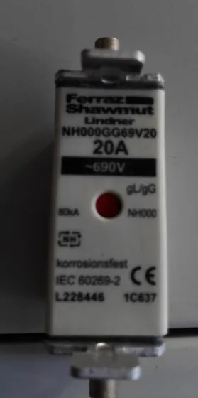 Предохранители: NH000GG69V20 NH000 20A 690V gG L228446/NH000GG69V32-0/NH000GG69V40 Q228450/NH000GG69V80 T228453