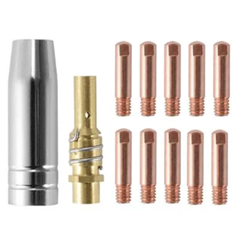 

12PCS 15AK Professional Torch Consumables Machine Protective Welding Nozzles Durable Easy Install Connecting Rod Conductive
