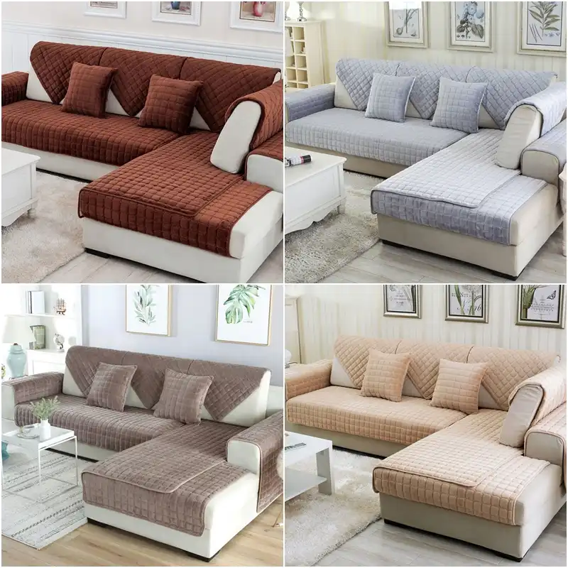 Knitting Plaid Elastic Sofa Cover Mat Full Cover Thicken Slip Cushions On Sofa Sofa Covers Cheap Sofa Covers