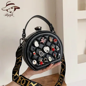 

New Ladies PU Zipper Fashion Trend Solid Color Handbag Cute Simple Round Crossbody Bag Mini Luxury Brand Wild Shoulder Bags