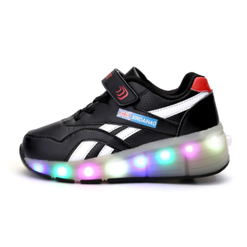 Zapatillas de deporte Con luz светодиодный Heelies Con dos, колеса для роликовых para niños y niñas колеса для роликовых студент