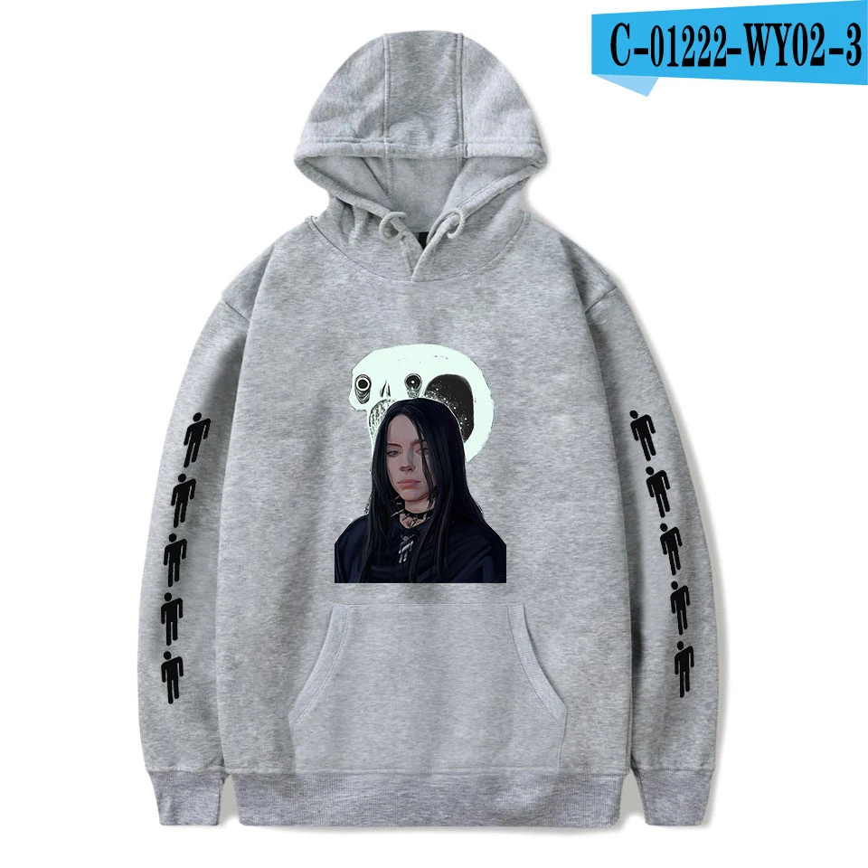 Толстовки Billie Eilish, толстовки для женщин и мужчин, модные Harajuku черные толстовки с капюшоном, Осенние повседневные пуловеры Billie Eilish для девочек - Цвет: As picture