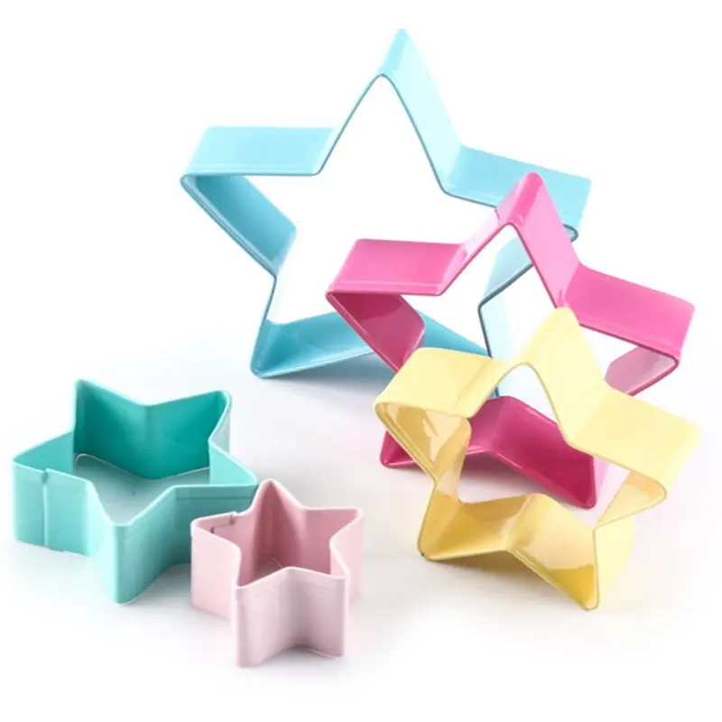 

5pcs/set 3D Star Shape Biscuit Cutter Cookie Mold Cake Fondant Stainless Steel DIY Kitchen Cooking Tools