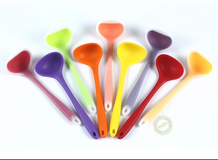 

Silicone Ladle Spoon Heat Resistant Long Handled Soup Spoon with Hygienic Solid Coating FDA Grade Kitchen Utensils Cooking Tools