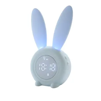 

Portable Cute Rabbit Shape Digital Alarm Clock With Led Sound Night Light Function Table Wall Clocks For Home Decoration