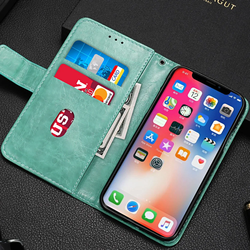 Для Elephone A6 MAX чехол с ремешком роскошный кожаный винтажный кошелек для