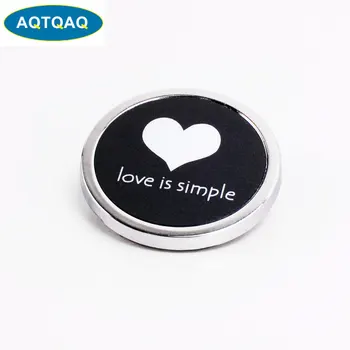 

1 Pcs Car Styling Love Is Simple 3D Metal Sticker Mini Round Emblem For Chevrolet Peugeot Jeep Volvo Au
