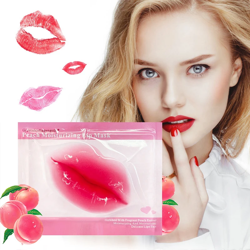 

5-12packs Peach Lip Mask Anti Aging Hydrating Moisturizing Essence Gel Plumper Patches Lip Masks Enhancer Moisturizing Lip Care