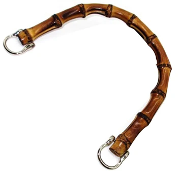 

15X12cm Natural Bamboo Handle Replacement Bag, Vintage Hand-Woven Bag Handbag Bamboo Chain Bag (Dark Brown)
