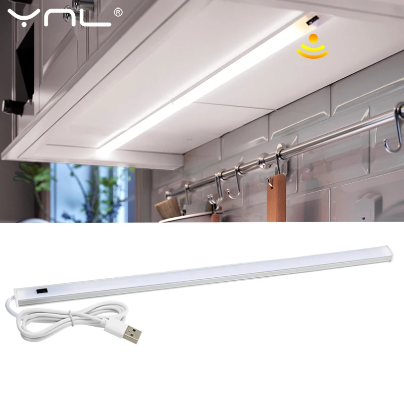 Permalink to 5V USB LED Under Cabinet Kitchen Lights 3 Colors 30/40/50cm Hand Sweep Sensor Lamp High Brightness Bedroom Wardrobe Lighting