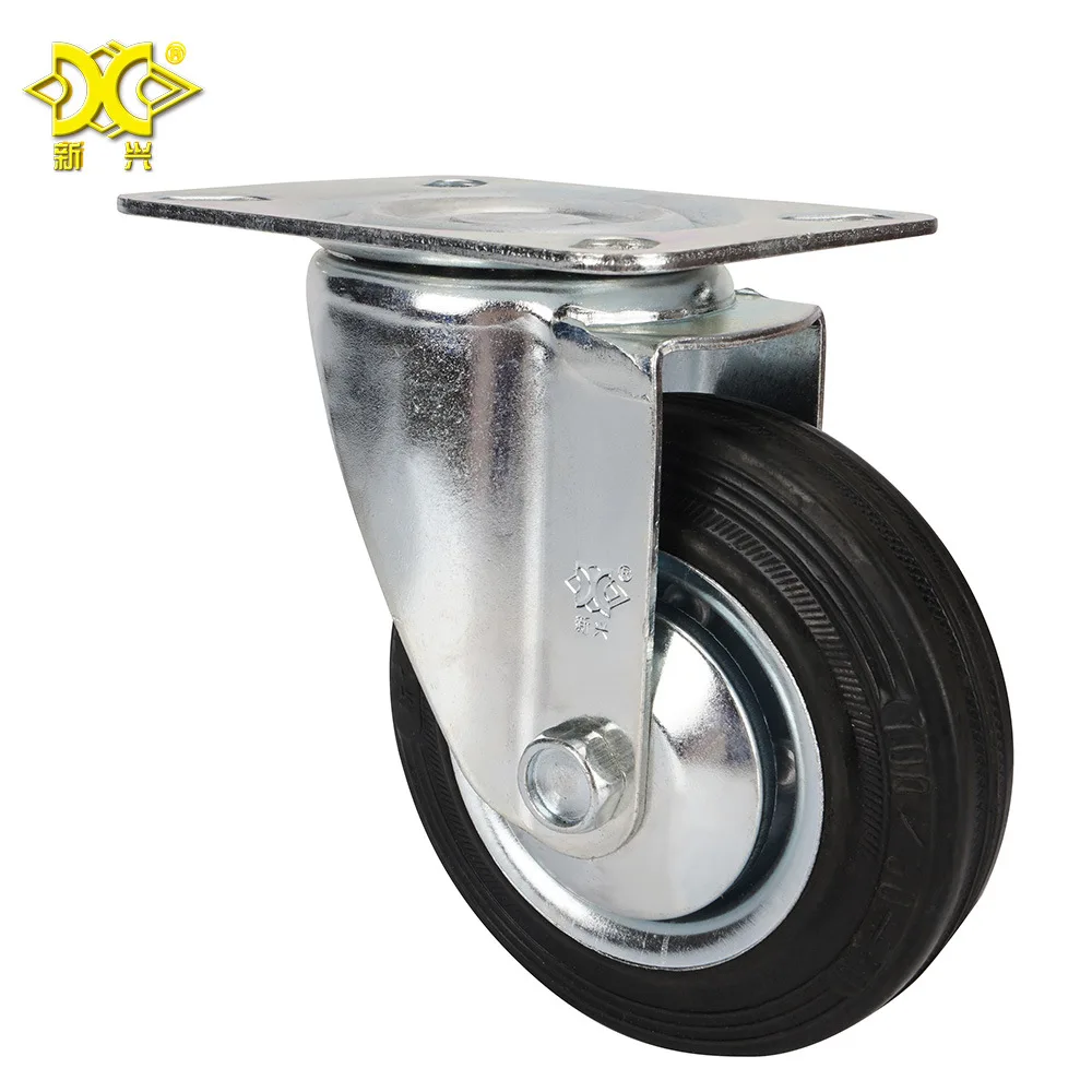 

Factory Direct Selling Light 5-Inch Flat Roof High Quality Rubber Truckle Universal Casters Mute Dirt Anti-Winding Truckle