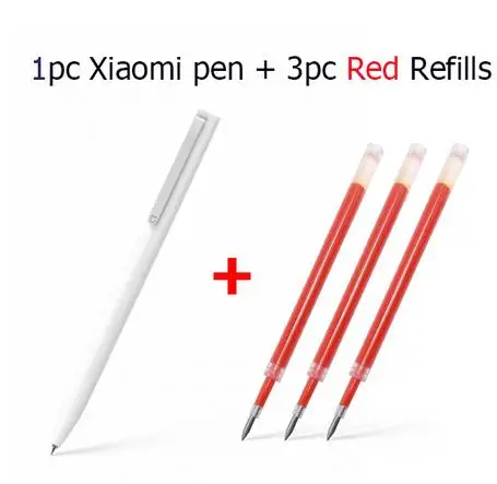 Оригинальная ручка-знак Xiaomi Mijia 9,5 мм ручки для подписи+ Заправка для ручек Mijia черная гладкая швейцарская заправка - Цвет: 1 pen and 3 red ink