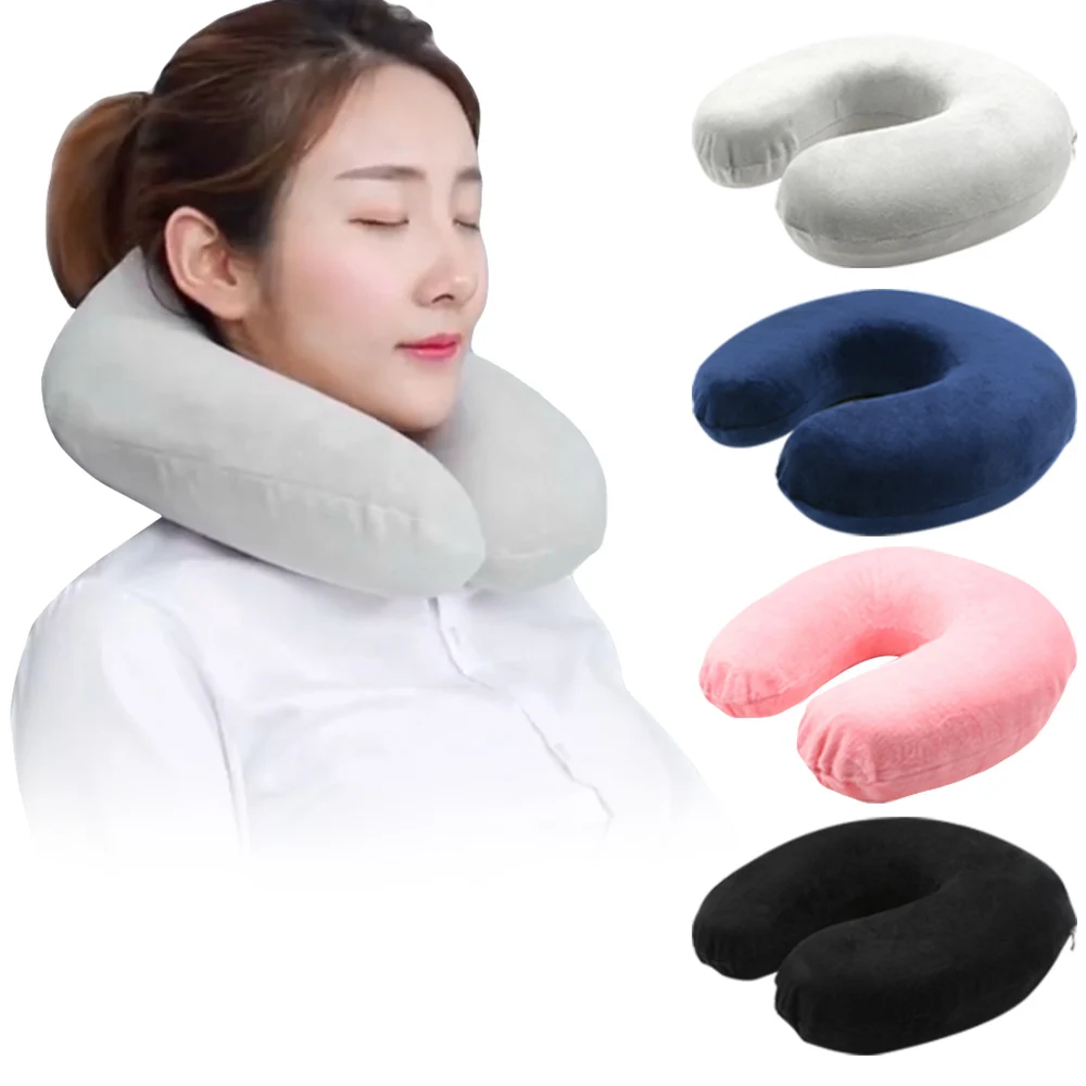 

Memory Foam Pillow U-Shape Travel Pillows Neck For Airplane Neck Support Travel Accessories Comfortable Pillows For Sleep