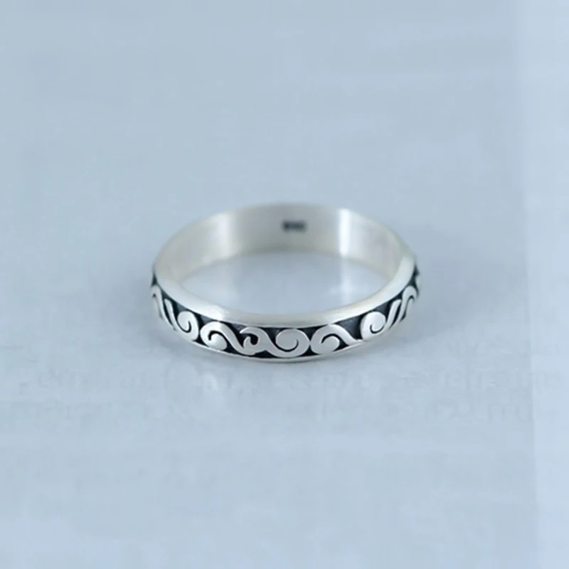 Резное кольцо облака ручной работы модные богемные антикварные серебряные цветные резные облачные кольца для женщин свадебный подарок подруги