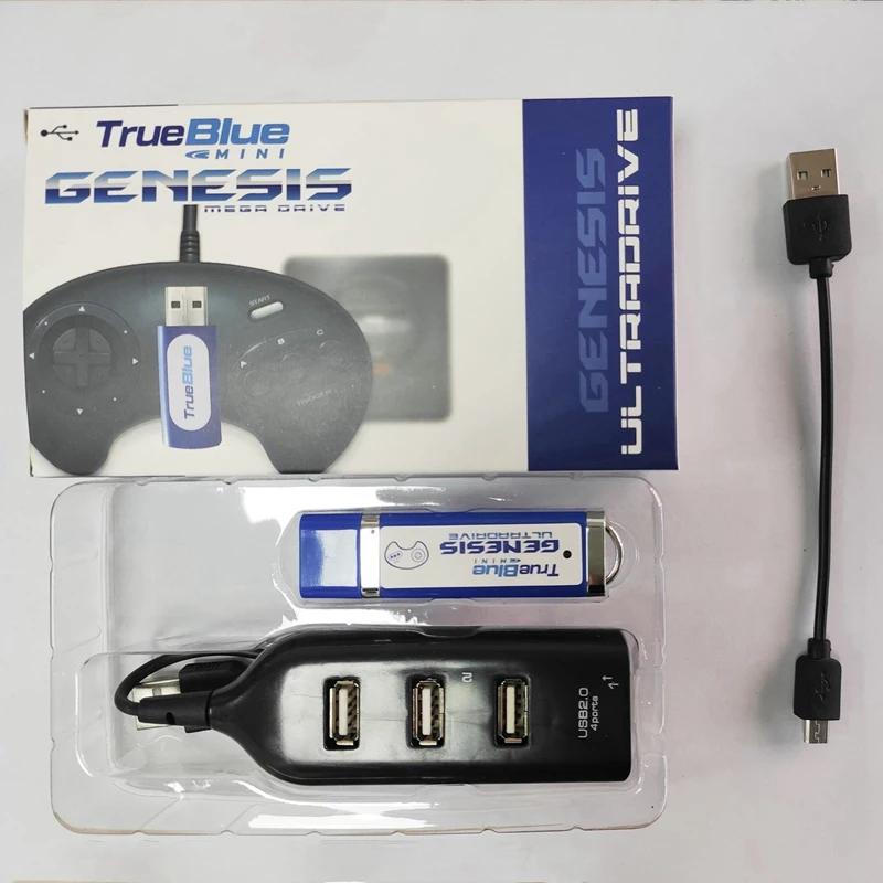 Portable Mini-Ultradrive Pack Game Stick for True Blue Genesis Mega Drive Game Acessories(Includes 813 Games)