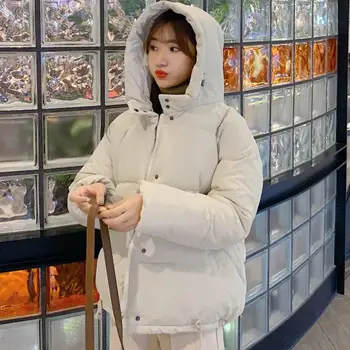 

Winter Jacket Women Parkas Oversize Loose Warm Down Cotton Coat Female Thick Casual Long Sleeve Winter Women Coat Padded Q1929