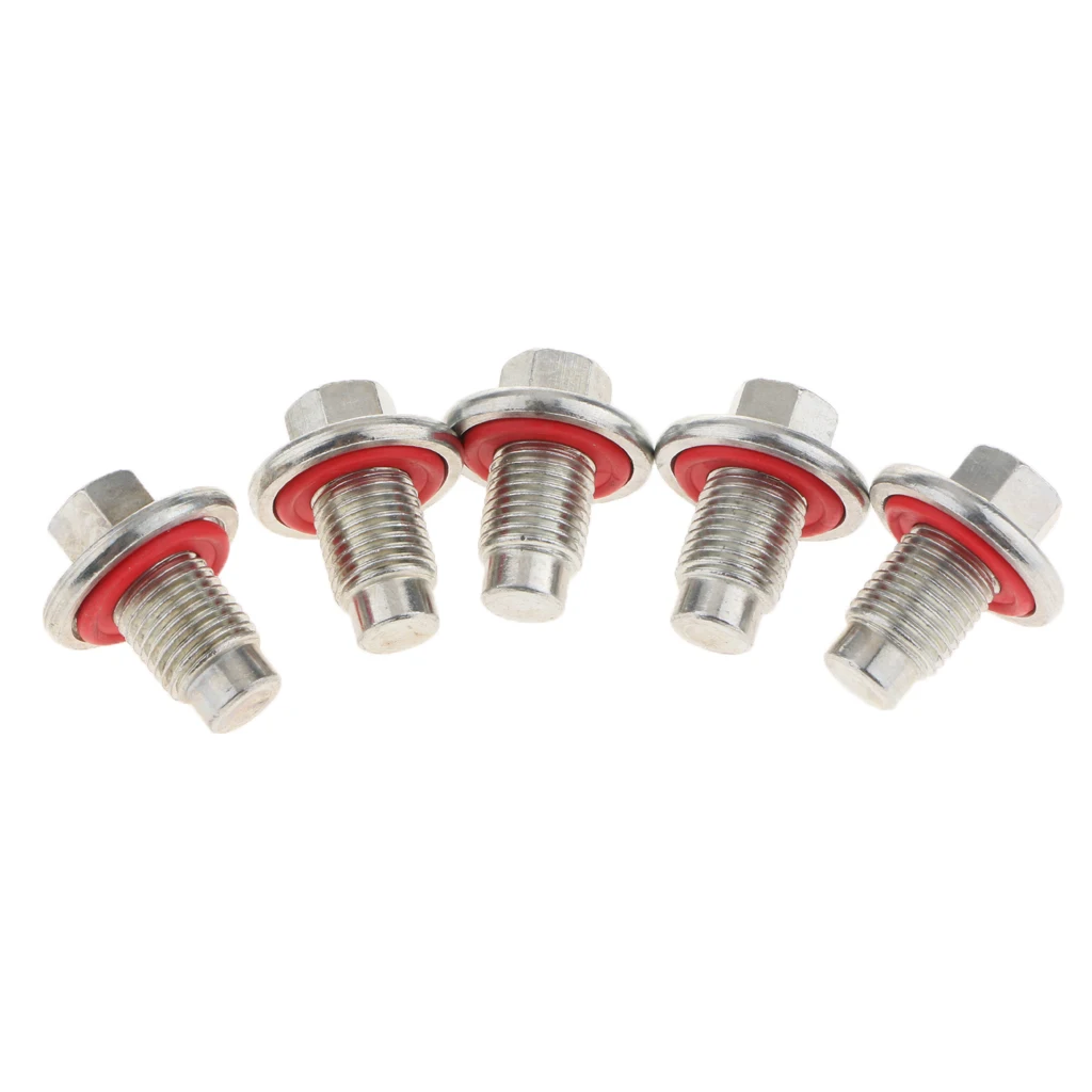 10Pcs Silver Oil Drain Plug Screw with Insert Rubber Gasket M14 x 1.5 for Dodge Jeep Chrysler