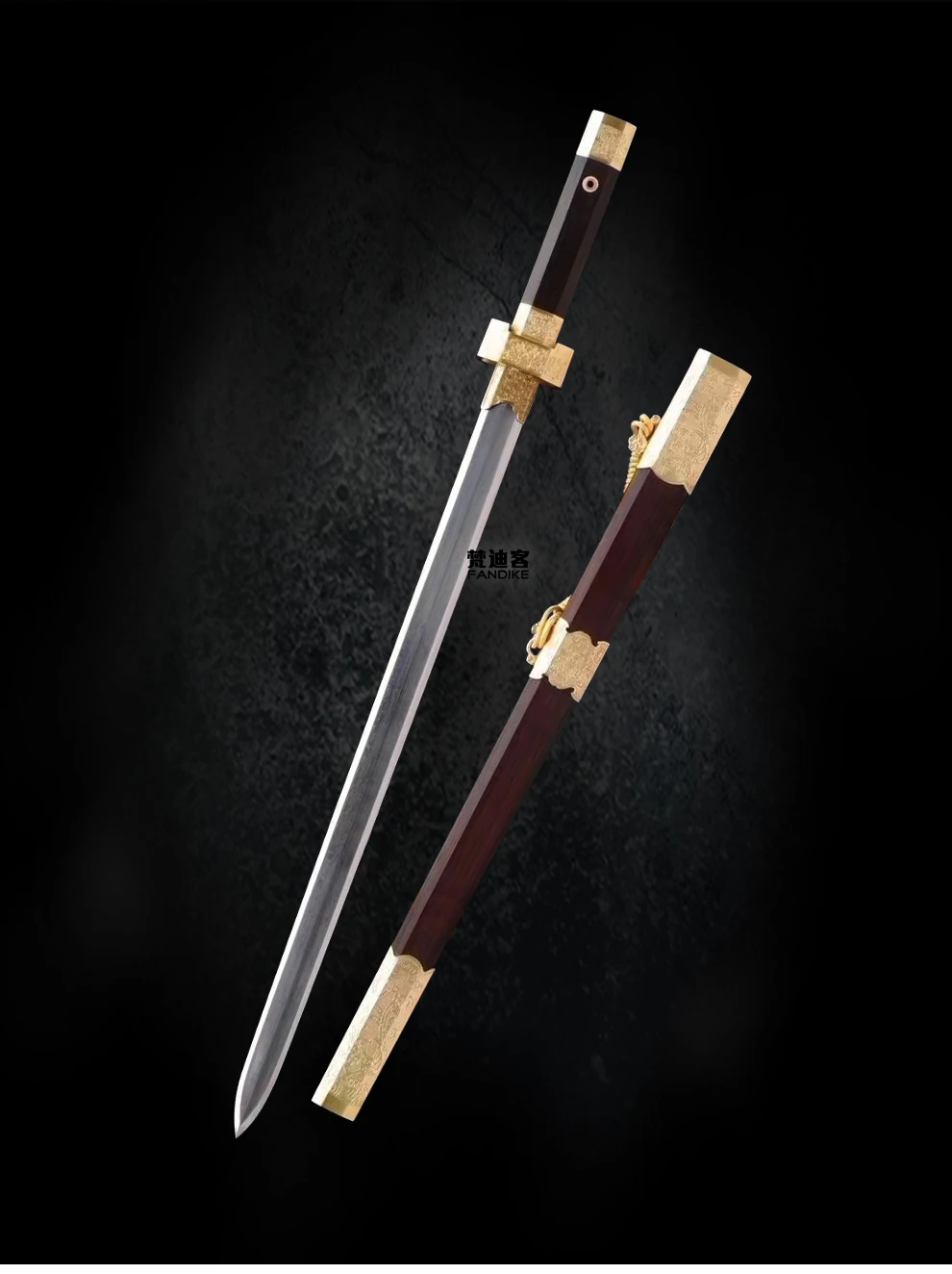 Quality Handmade Folded steel Chinese Tang Dynasty Dao Copper fittings Eight sides Long Sword Sharp furnish and decorate