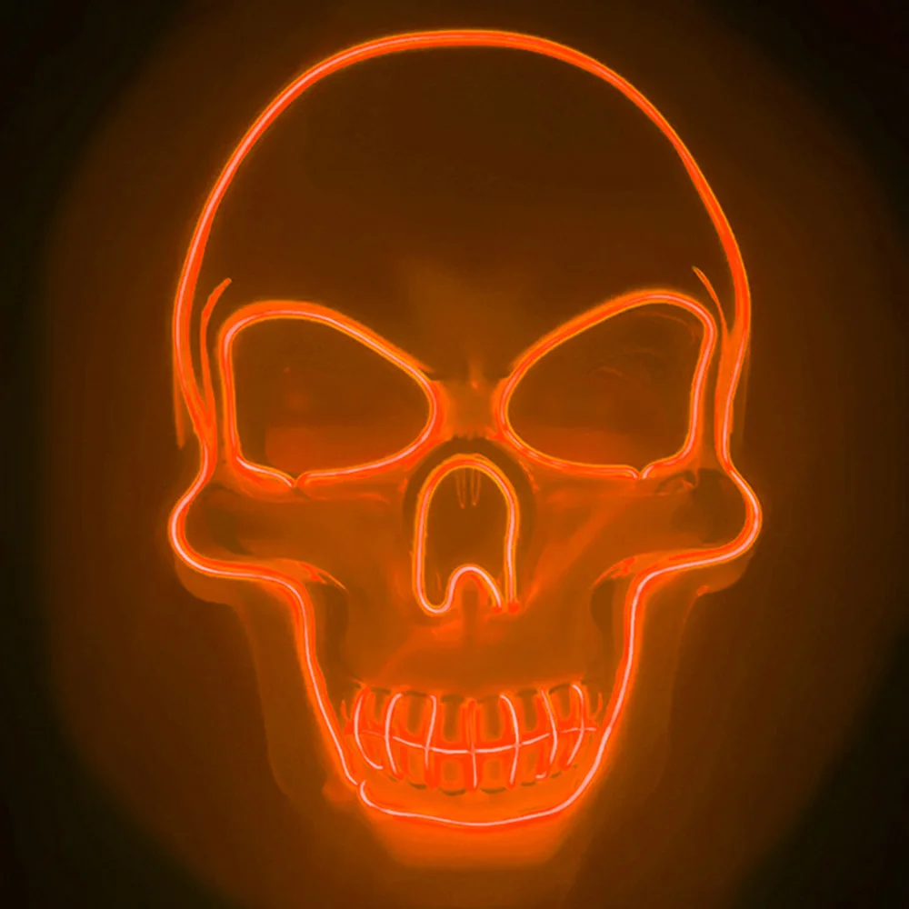 

Halloween party LED Neon Skul Mask Masque Masquerade Masks Cosplay Led Costume Glowing Mask 3 Modes EL Wire Light up Maske Light