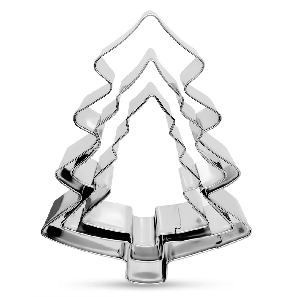 Silver Рождественские елки Формочки печенья Форма для выпечки украшения формы набор - Цвет: Silver