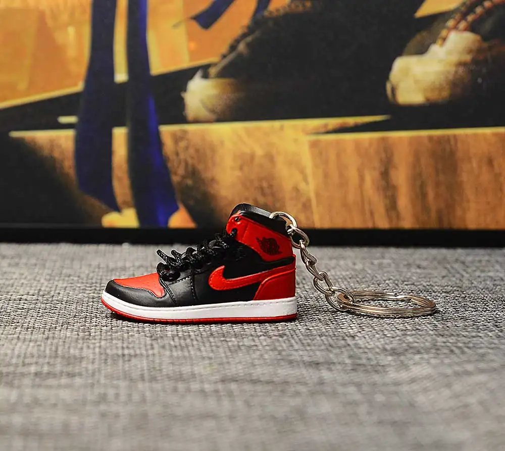 a single shoe w ring Дропшиппинг ПВХ брелок для обуви 1 3D мини-кроссовки "OW CHICAGO" Спортивная обувь Кроссовки брелки - Цвет: a single shoe w ring