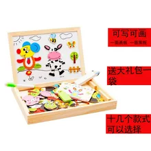 Китайский Зодиак Joypin детская развивающая игрушка для раннего возраста доска для рисования деревянные строительные блоки Магнитный пазл мозаика Y