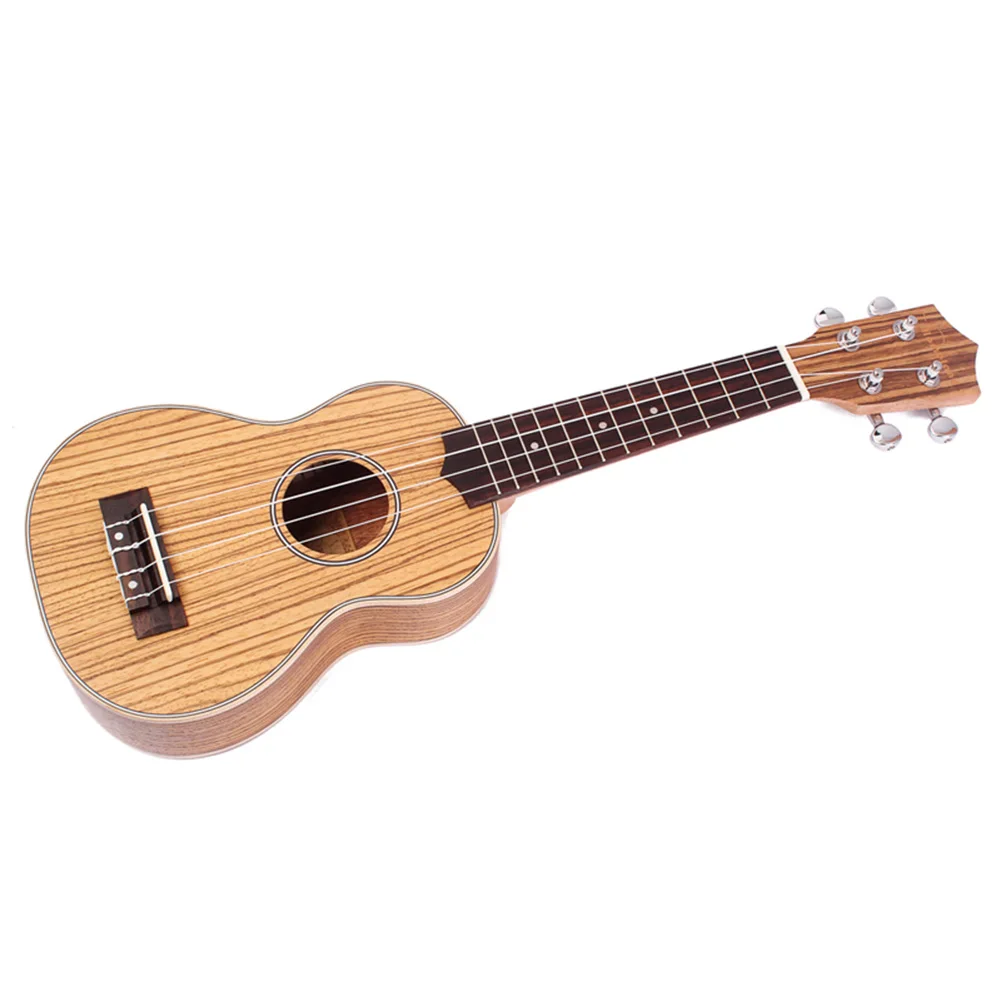 Мини Размер 21 дюймов Гавайские гитары укулеле Zebrawood 4 струны портативный акустический инструмент подарок FOU99