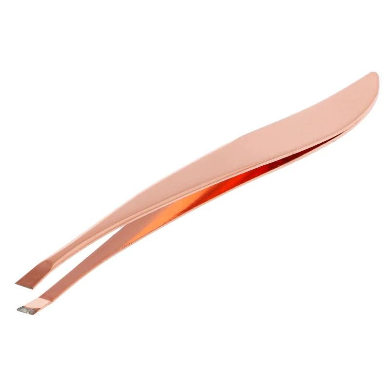 Rose Gold Профессиональный пинцет для бровей из нержавеющей стали устройство для снятия скобок - Цвет: Rose Gold