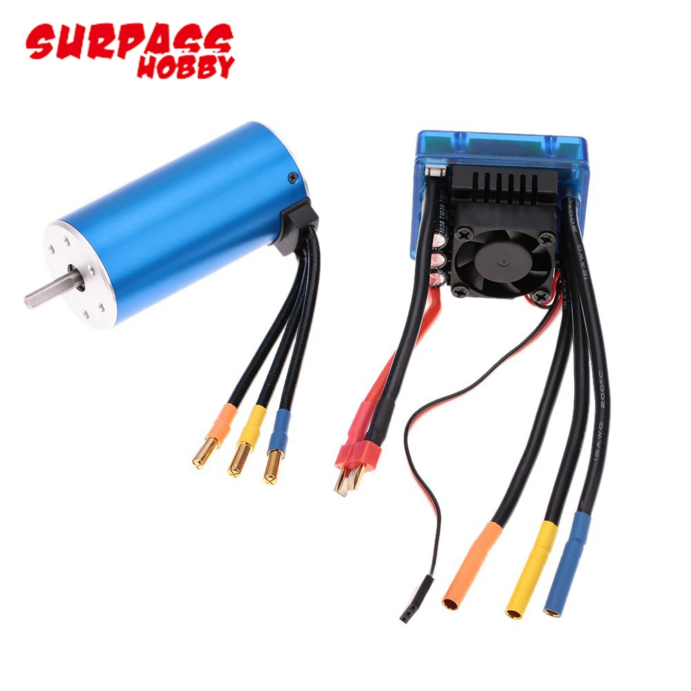 

2pcs/set Rc 3674 2250KV 1900KV 4P Sensorless Brushless Motor with 120A Brushless ESC for 1/8 RC Car Truck