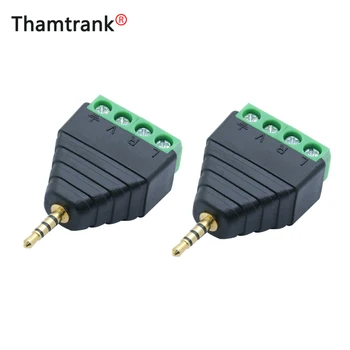 

1PC Video AV Balun 2.5mm 4 Pole Stereo Male to AV Screw Terminal Stereo Jack 2.5 mm male 4 pin Terminal Block Plug connector