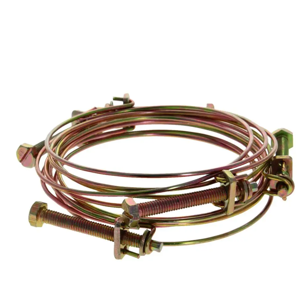 MroMax Double Steel Wire Strong Clamp Iron Inner Diameter 85/90/95/100/110mm Galvanized Thickness 2.2mm Screw Length 6*50/6*60mm