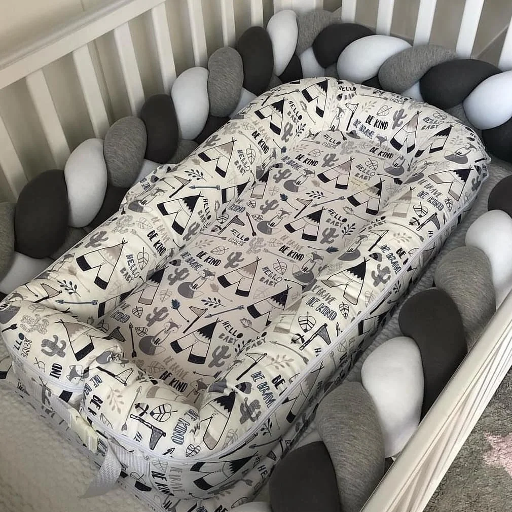 1 м детский бампер Подушка Бамперы в кроватку детская кровать защита Tour De Lit Bebe Tresse Chichonera Cuna